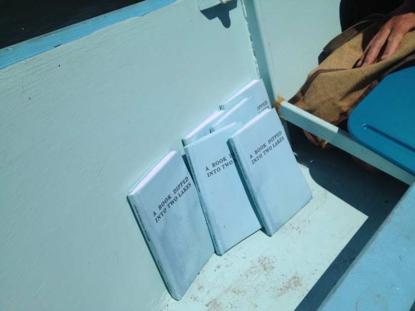 Books drying out in the Sea Clamp after their dip in Silver Lake. 